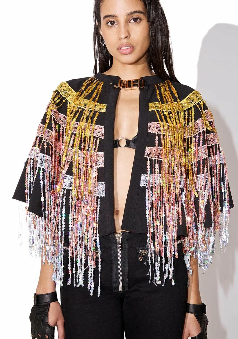Flash Sale π Jaded London Outerwear Sequin Fringe Cape π 3 Jaded London Outerwear Sequin Fringe Cape