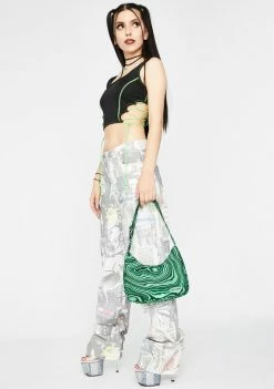 Jaded London Bottoms Mash Up Print Slouchy Jeans