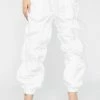 Jaded London White Toggle Cuffed Joggers Bottoms