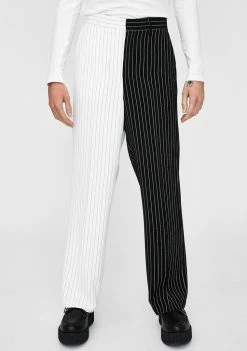 Jaded London Spliced Black & White Suit Trousers