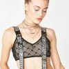 Jaded London Tops Mesh Crop With Buckles