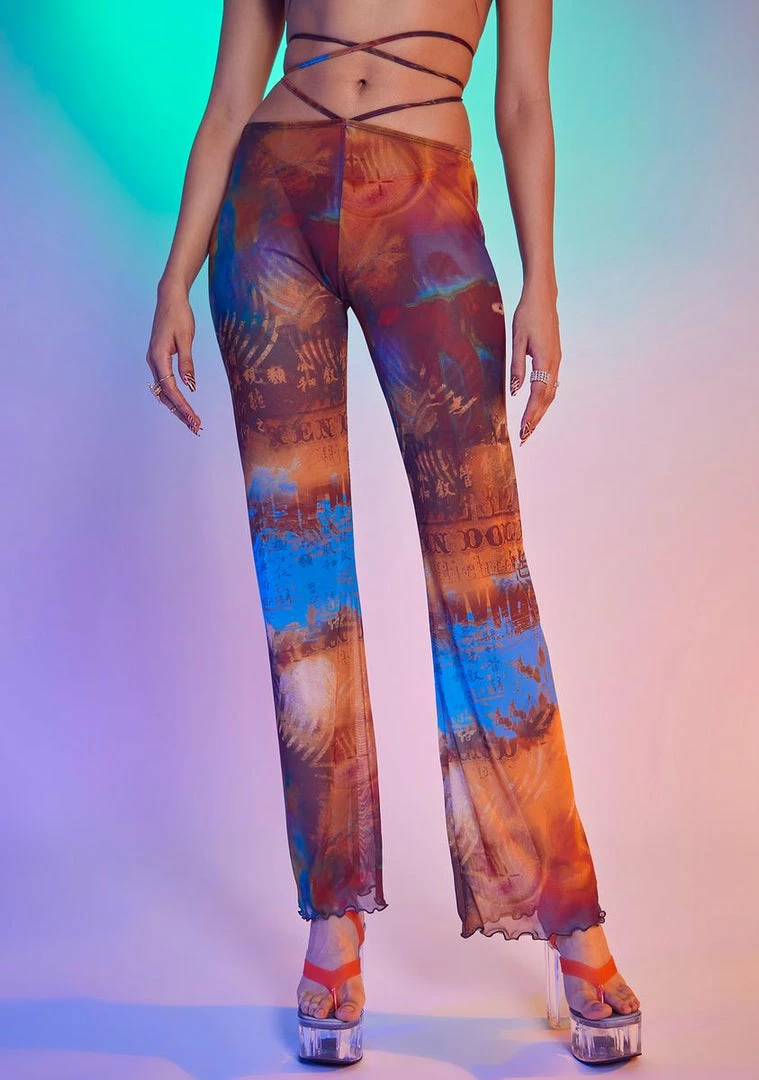 Best Sale ๐ Jaded London Heatmap Print Mesh Flared Trousers ๐งจ 3 Jaded London Heatmap Print Mesh Flared Trousers