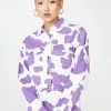 Flash Sale 😉 Jaded London Lilac Cow Print Denim Jacket ✔️ 2 Jaded London Lilac Cow Print Denim Jacket