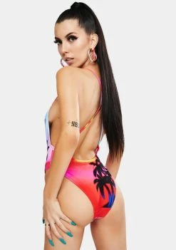Jaded London Heaven Print Cami Swimsuit