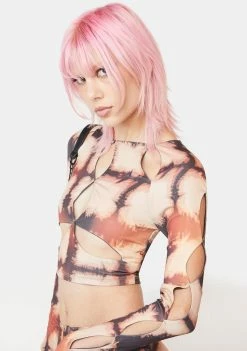 Jaded London Long Sleeve Crop Top The Illusive Cut-Out Top