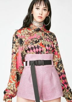 Jaded London Paperbag Waist Diamante Hot Pants Bottoms