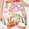 Jaded London Graffiti Print Denim Shorts