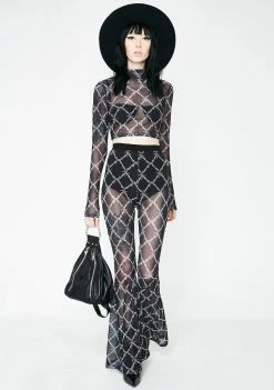 Jaded London Tops Barbwire Mesh Top