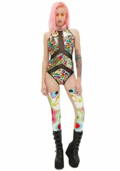 Jaded London Rainbow Sequin Paneled Swimsuit
