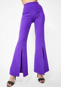 Jaded London Purple Split Front Flared Leg Trousers
