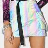 Jaded London Bottoms Rainbow Reflective Belted Skirt