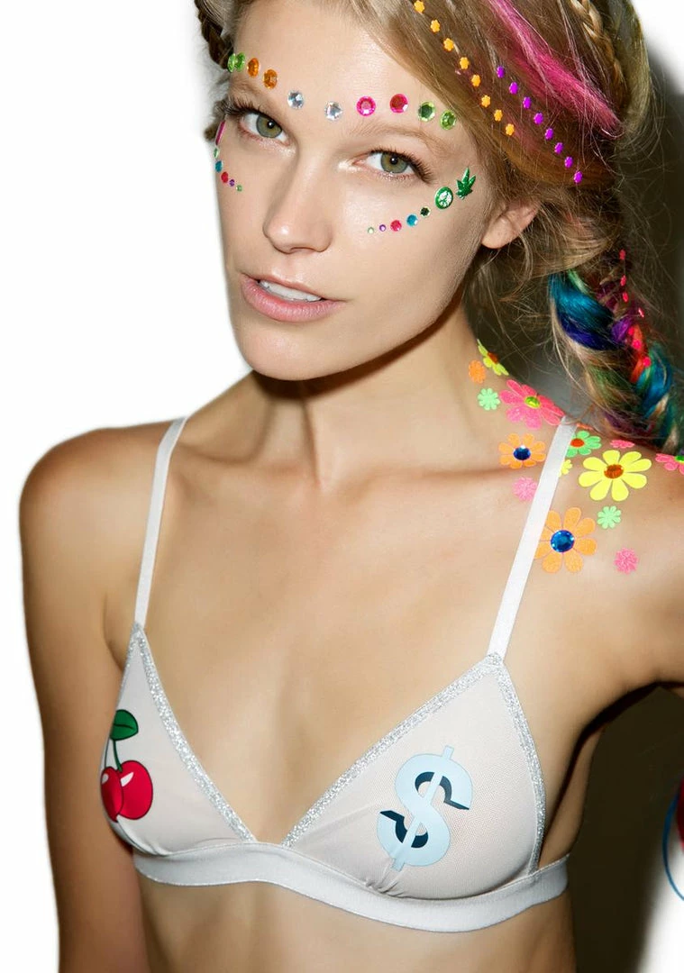 Outlet ⭐ Jaded London Lingerie & Sleepwear Cherry & Dollar Triangle Bra 🔥 1 Jaded London Lingerie & Sleepwear Cherry & Dollar Triangle Bra