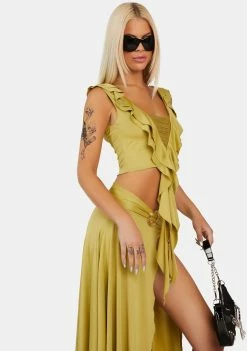 Jaded London Orchard Frill Mesh Top Mesh Shirt