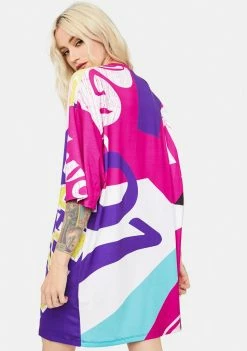 Jaded London Dresses Spliced Mash Up Print Oversized T-Shirt Dress