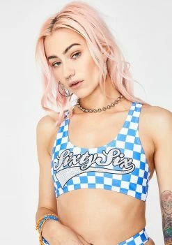 Jaded London Check Crop Bikini Top Swim