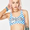 Jaded London Check Crop Bikini Top Swim