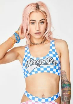 Jaded London Check Crop Bikini Top Swim