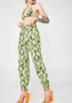 New π Jaded London Neon Green Snakeskin Combat Trousers Bottoms π 7 Jaded London Neon Green Snakeskin Combat Trousers Bottoms