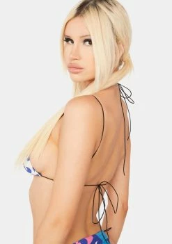 Jaded London Bright Western Print Triangle Bikini Top