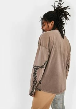 Jaded London Tattoo Long Sleeve Graphic Tee Tops