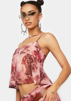 Jaded London Tops Vintage Rose Cami Top