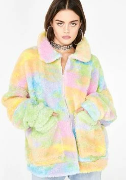Jaded London Rainbow Fleece Jacket