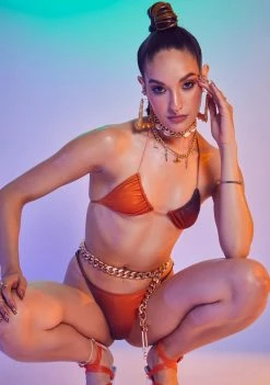 Jaded London Ombre Mix Print Triangle Recycled Bikini Top Swim