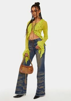 Jaded London After Hours Lace Up Jeans Boyfriend Jeans