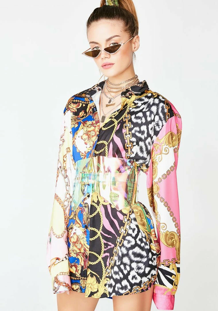 Buy 𧨠Jaded London Tops Mixed Scarf Print Oversized π Shirt β 4 Jaded London Tops Mixed Scarf Print Oversized Shirt