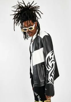 Jaded London Outerwear Tribal Motocross Vegan Leather Jacket