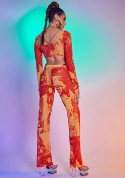 Brand new π Jaded London Orange Tonal Ripped Magazine Print Mesh Trousers Bottoms β 9 Jaded London Orange Tonal Ripped Magazine Print Mesh Trousers Bottoms