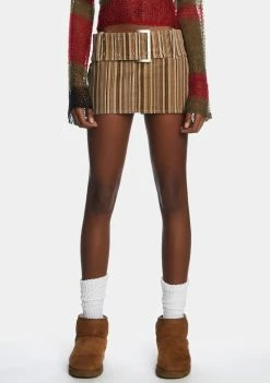 Jaded London Bowery Stripe Cord Mini Skirt
