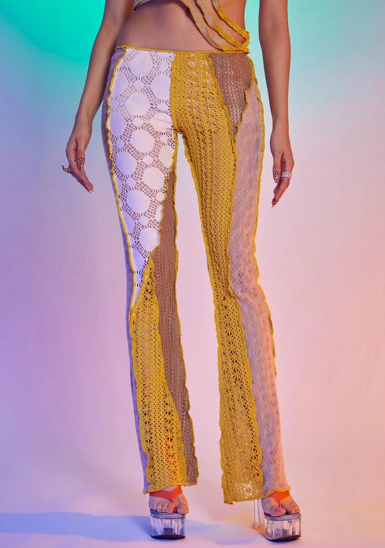 Best deal ๐ Jaded London Paneled Low Rise Knit Mix Bootcut Trousers Bottoms ๐ 3 Jaded London Paneled Low Rise Knit Mix Bootcut Trousers Bottoms