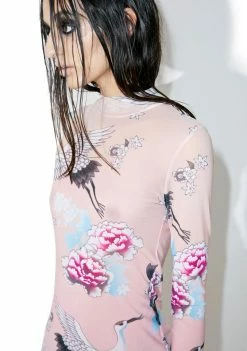 Jaded London Dresses Ombre Crane Mesh Mini Dress