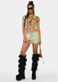 Jaded London Citrus Mesh Mini Skirt