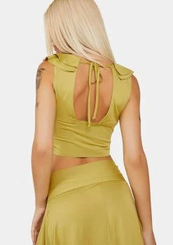 Jaded London Orchard Frill Mesh Top Mesh Shirt