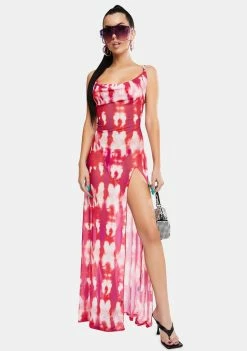 Jaded London Dresses Tie Dye Print Cowl Neck Maxi Dress