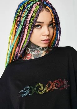 Buy π Jaded London Tops Long Sleeve Tee With Diamante Sleeves π 9 Jaded London Tops Long Sleeve Tee With Diamante Sleeves