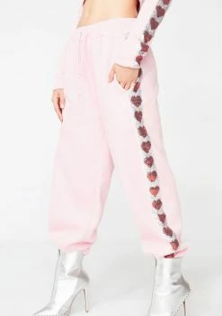 Jaded London Bottoms Heart Sequin Sweat Joggers