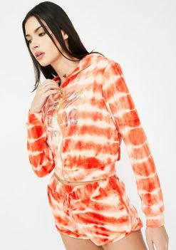 Budget ๐ฅฐ Jaded London Orange Tie Dye Velour Hoodie With Rainbow Rhinestones โ 7 Jaded London Orange Tie Dye Velour Hoodie With Rainbow Rhinestones