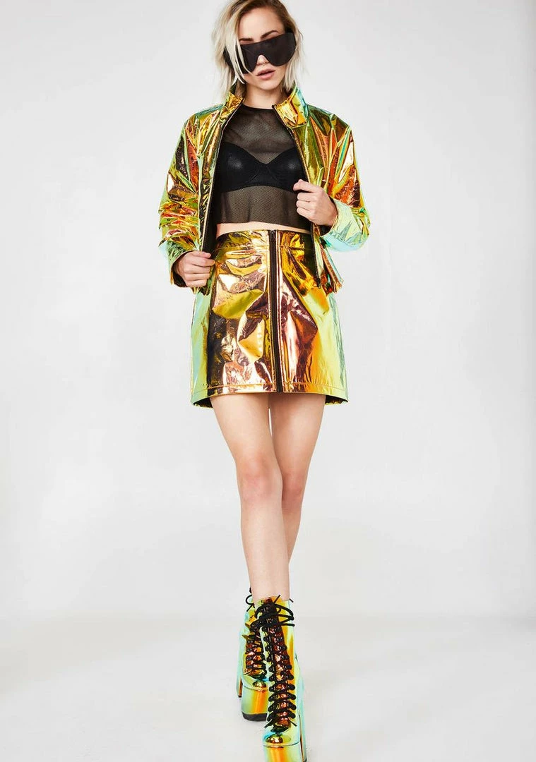 Best Sale π Jaded London Copper Crinkle Foil Mini π Skirt π 5 Jaded London Copper Crinkle Foil Mini Skirt