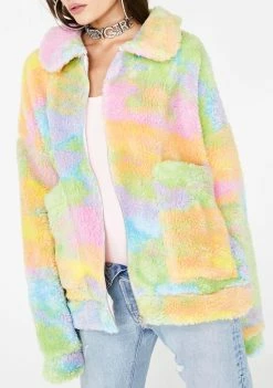 Jaded London Rainbow Fleece Jacket