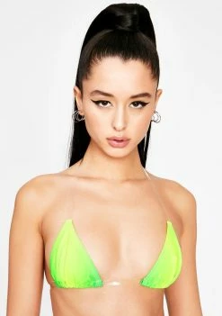 Jaded London Swim Neon Ombre Clear Triangle Bikini Top