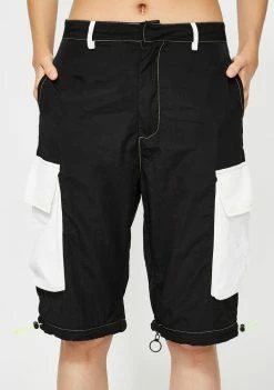 Jaded London Zip Off Cargo Trousers With Neon Stitching Bottoms