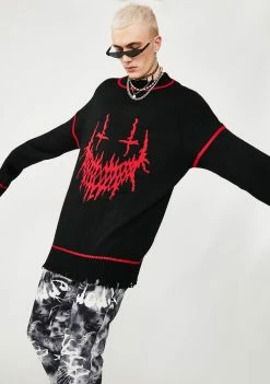 Jaded London Evil Smile Oversized Knit Sweater