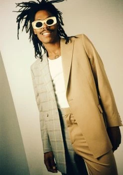 Jaded London Outerwear Spliced Check Oversized Blazer