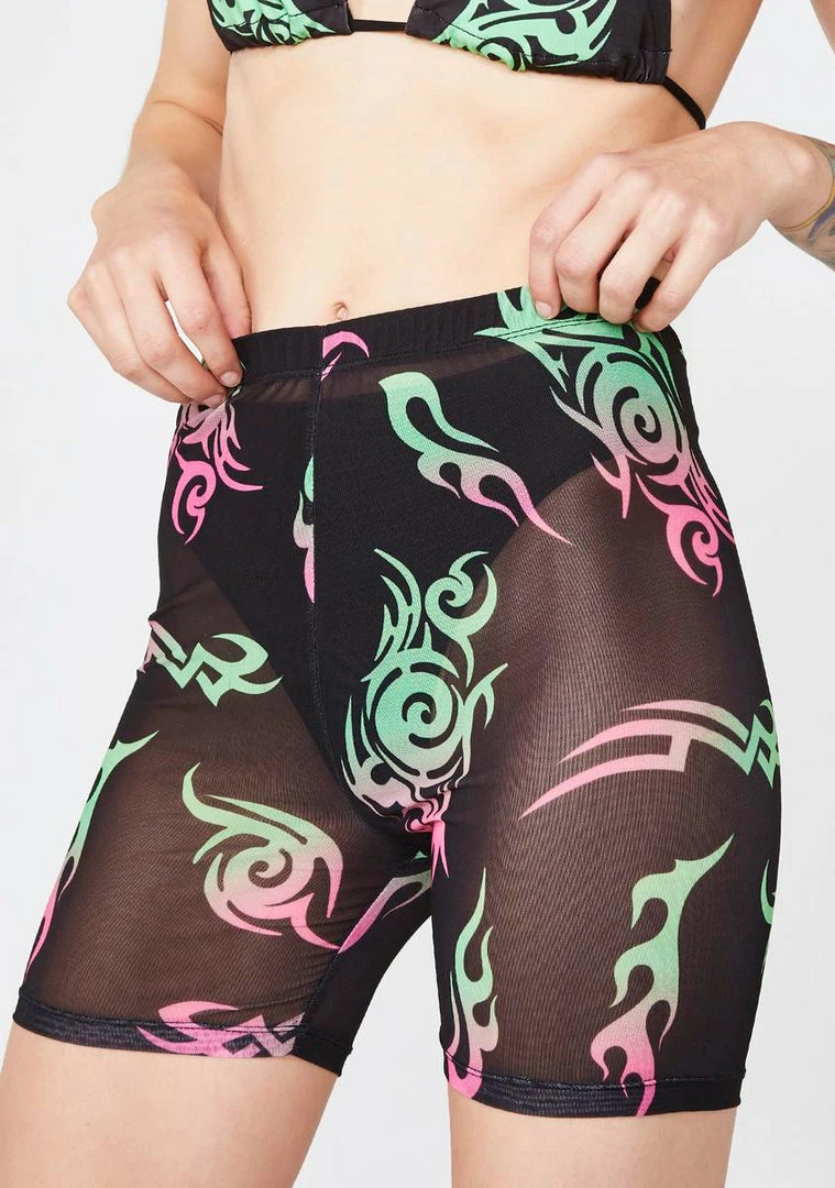 Best Pirce π₯ Jaded London Bottoms Tribal Print Mesh Cycling Shorts π 3 Jaded London Bottoms Tribal Print Mesh Cycling Shorts