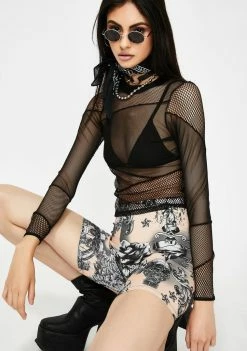 Jaded London Bottoms Tattoo Print Cycling Shorts