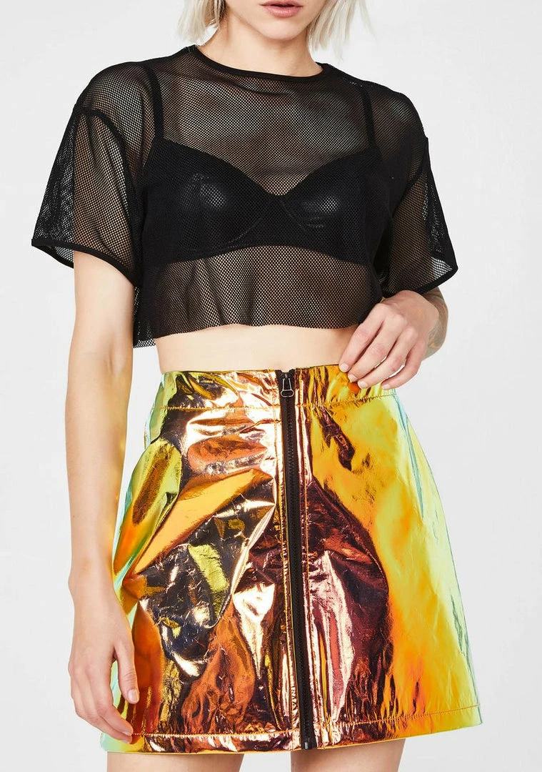 Best Sale π Jaded London Copper Crinkle Foil Mini π Skirt π 3 Jaded London Copper Crinkle Foil Mini Skirt