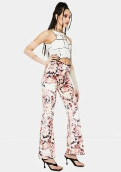 Jaded London Tie Dye Print Bootcut Jersey Trousers